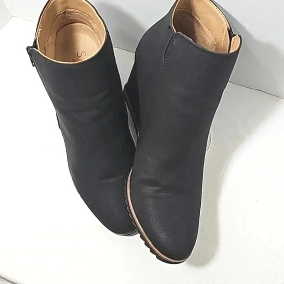 Natural Soul Shoes - Naturalizer Soul Women's boots  10M black nubuck wedge ankle zipper goth…